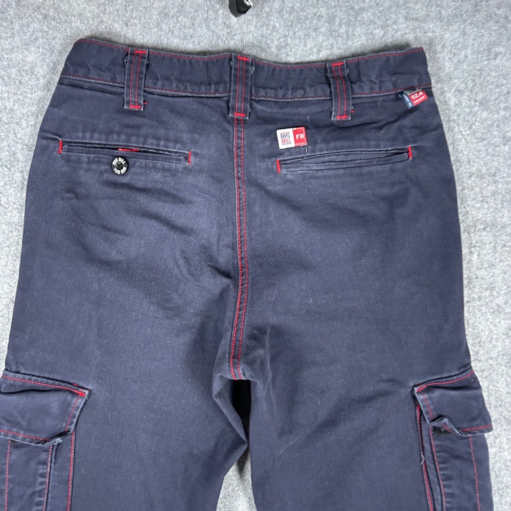 Big Bill FR Cargo Pants Mens 30x30 Navy Blue Westex UltraSoft Flame Resistant - Picture 14 of 16